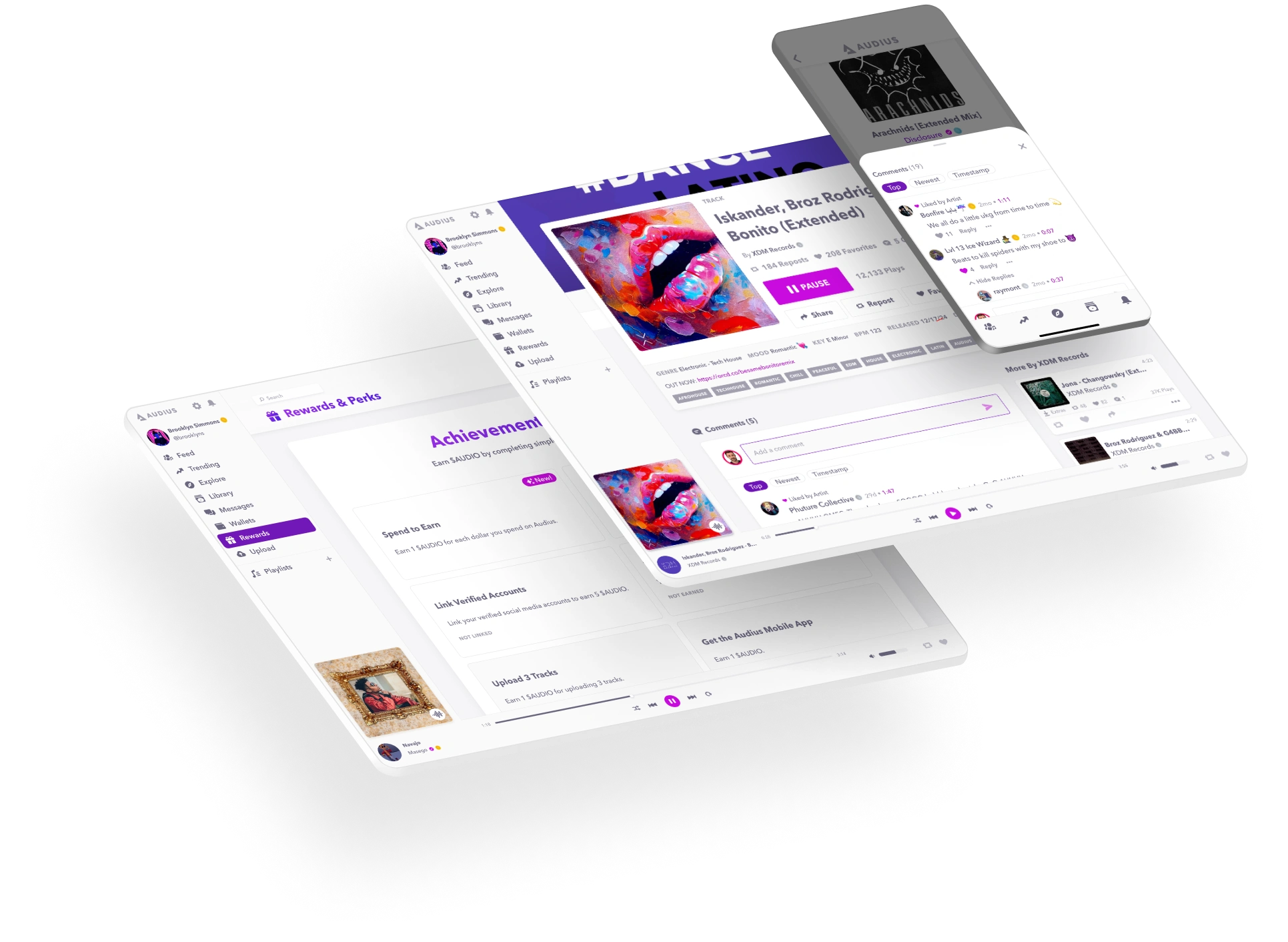 Audius Web and Mobile Product Shot